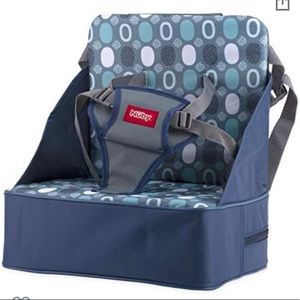 Nuby Easy Go Safety Lightweight High Chair Booster Seat, Great for Travel, Blue